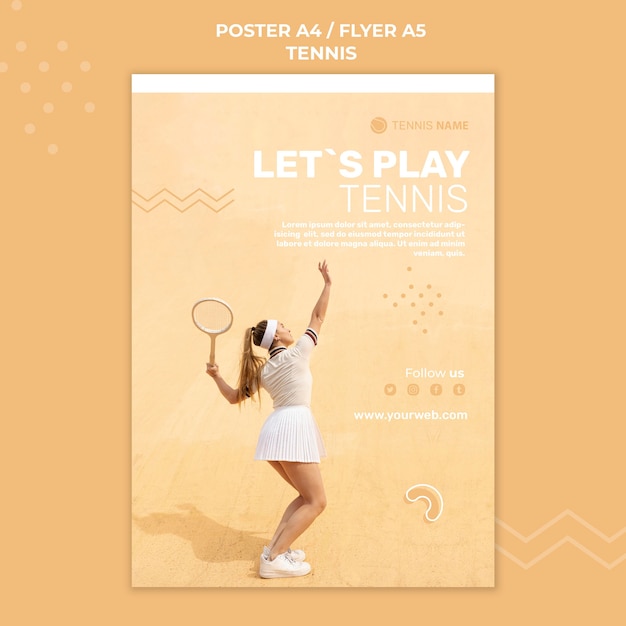 Free PSD tennis practice flyer template