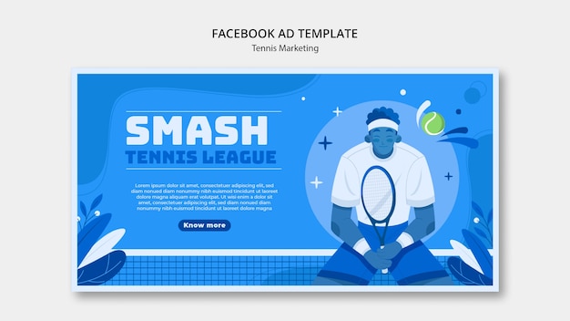 Free PSD tennis tournament facebook template