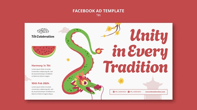 Free PSD tet festival template design