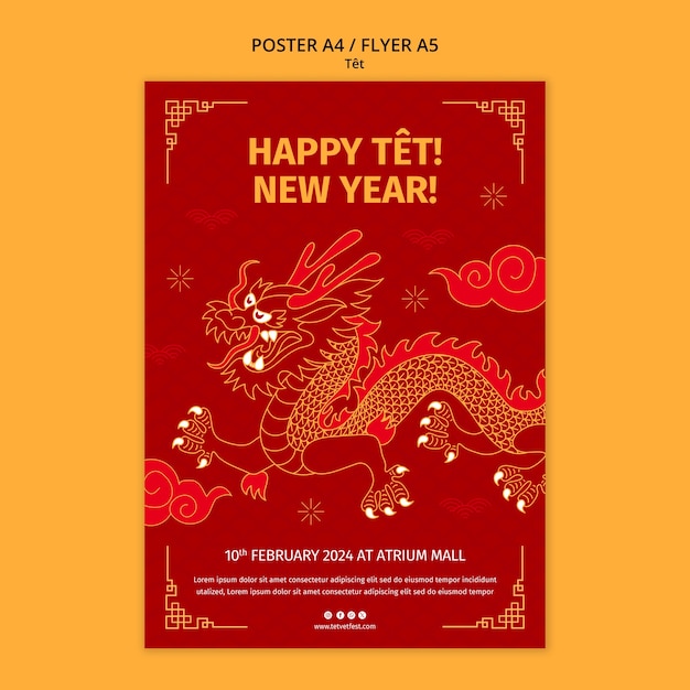 Free PSD tet festival template design