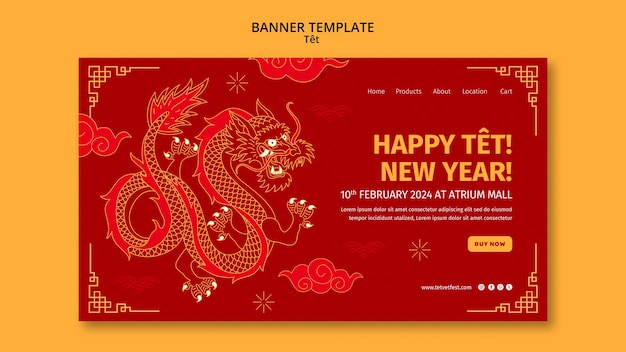 Free PSD tet festival template design