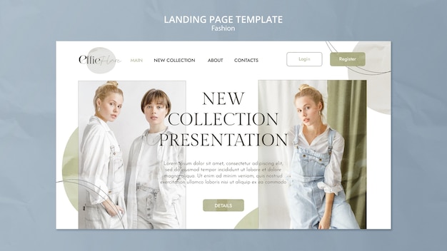 Free PSD texture fashion collection landing page