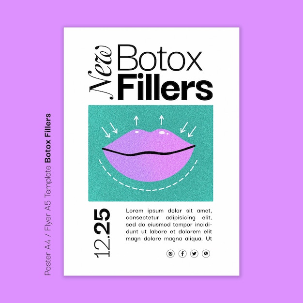 Free PSD textured botox filler poster template