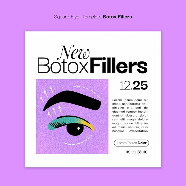 Free PSD textured botox filler square flyer template