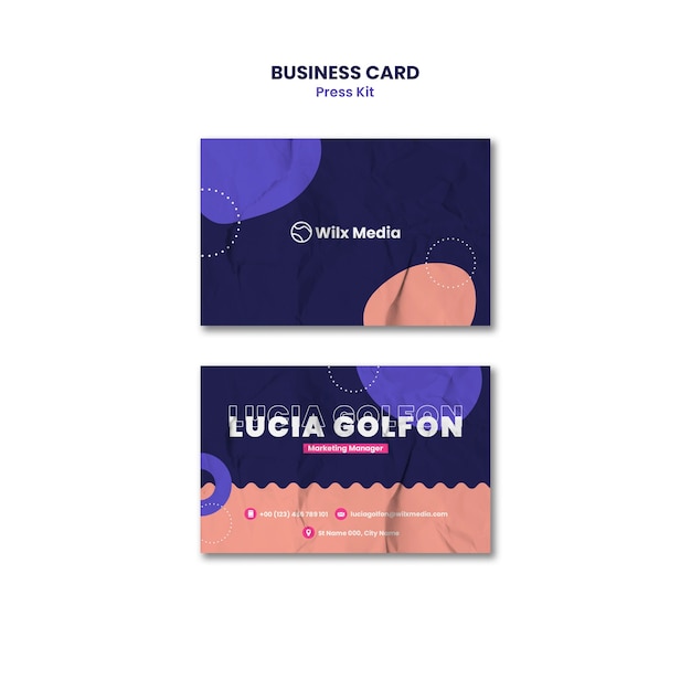 Free PSD textured press kit business card template