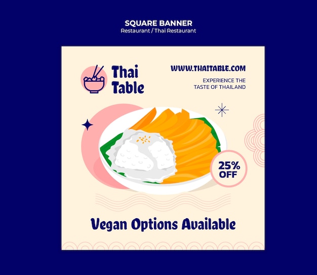 Free PSD thai restaurant template design