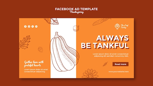 Free PSD thanksgiving celebration facebook template