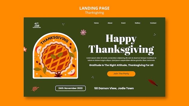 Thanksgiving celebration landing page template