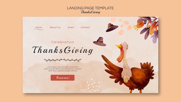 Thanksgiving celebration landing page