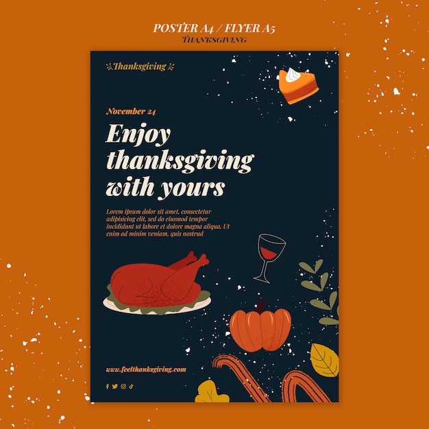 Thanksgiving celebration poster template