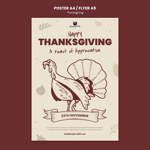 Free PSD thanksgiving celebration poster template