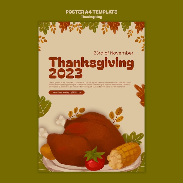 Free PSD thanksgiving celebration poster template