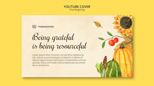 Free PSD thanksgiving celebration youtube cover template