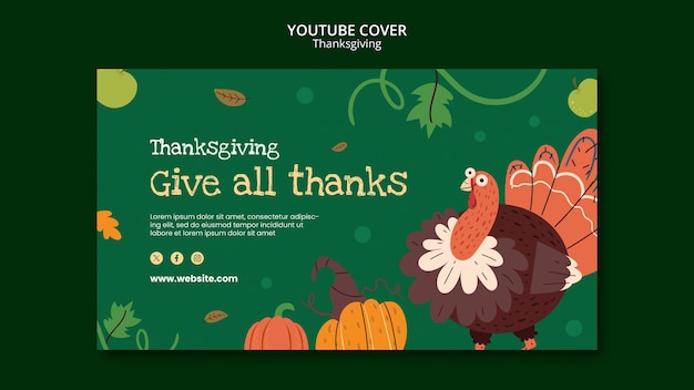 Free PSD thanksgiving celebration youtube cover template