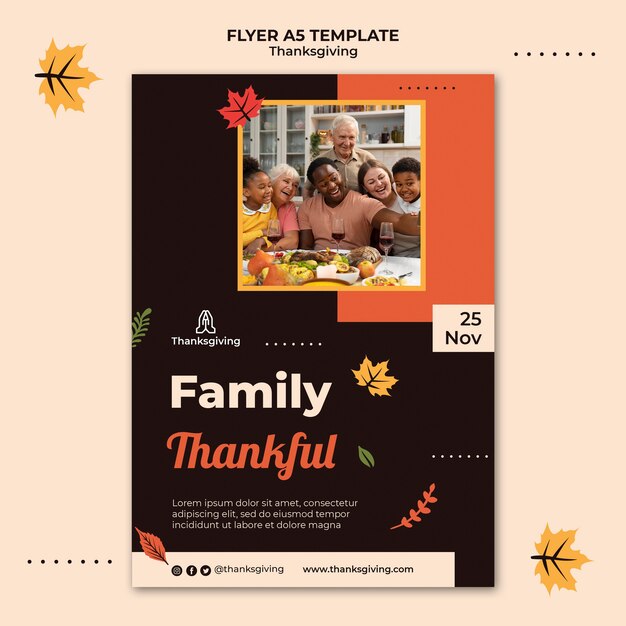 Thanksgiving design template of flyer