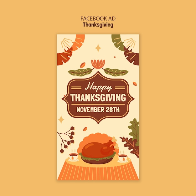 Free PSD thanksgiving facebook ad template design