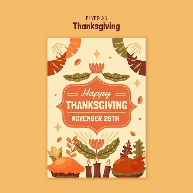 Free PSD thanksgiving flyer template design