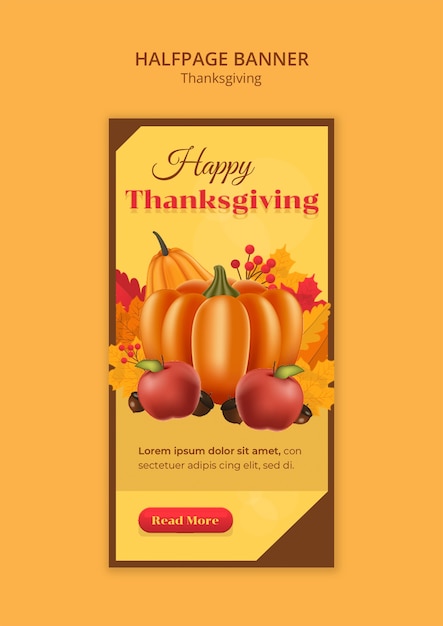 Free PSD thanksgiving halfpage banner template design