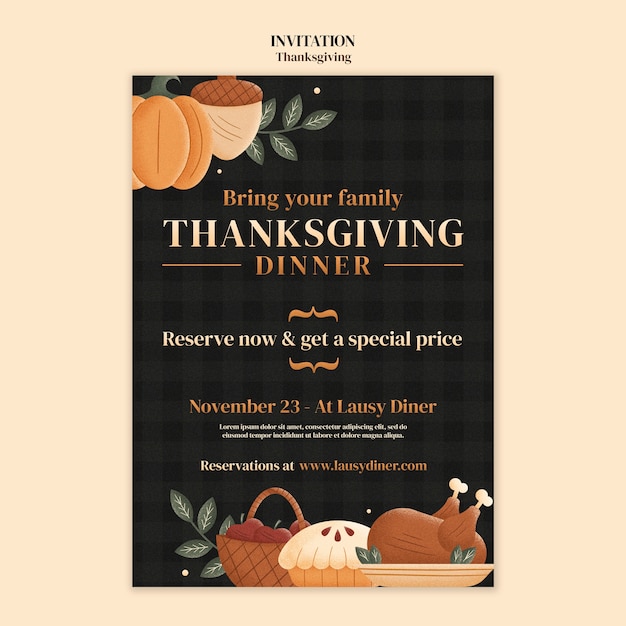 Thanksgiving invitation template design