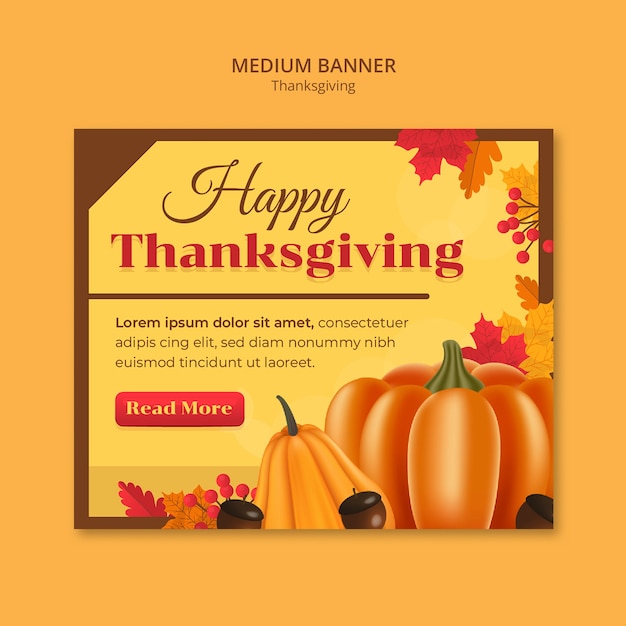 Thanksgiving medium banner template design