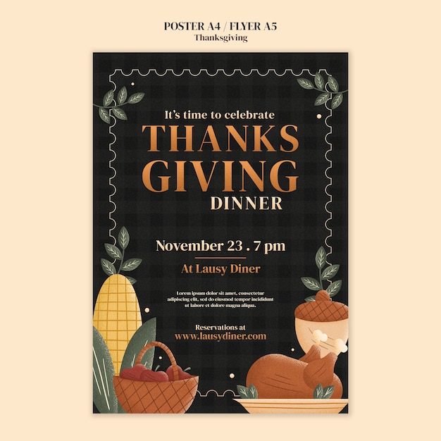 Free PSD thanksgiving poster template design