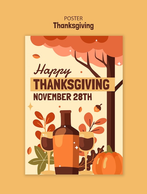 Free PSD thanksgiving poster template design