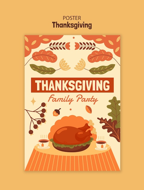 Free PSD thanksgiving poster template design