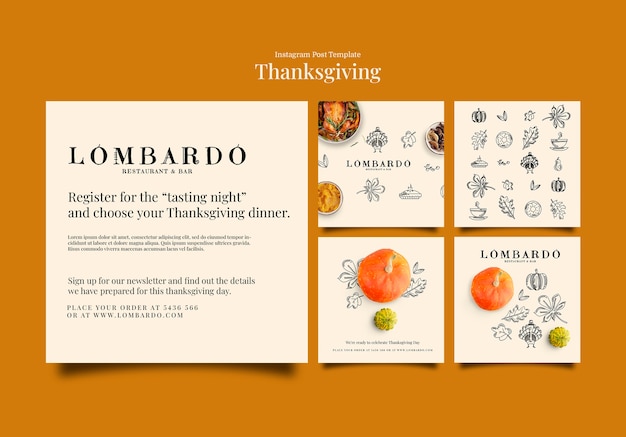 Free PSD thanksgiving template design