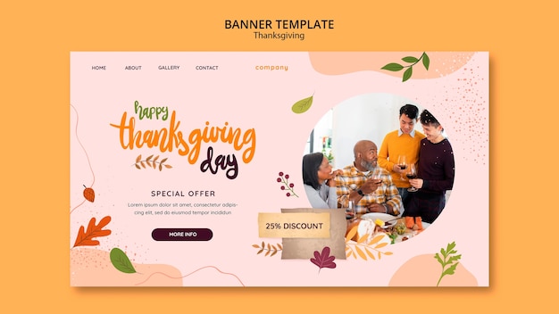 Free PSD thanksgiving template design