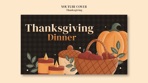 Free PSD thanksgiving youtube thumbnail template design