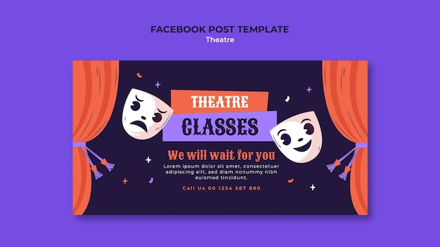 Free PSD theater show facebook post template