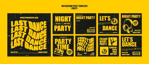 Themed party  instagram posts