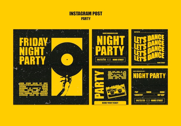 Themed party  instagram posts