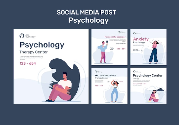 Therapy center social media post template