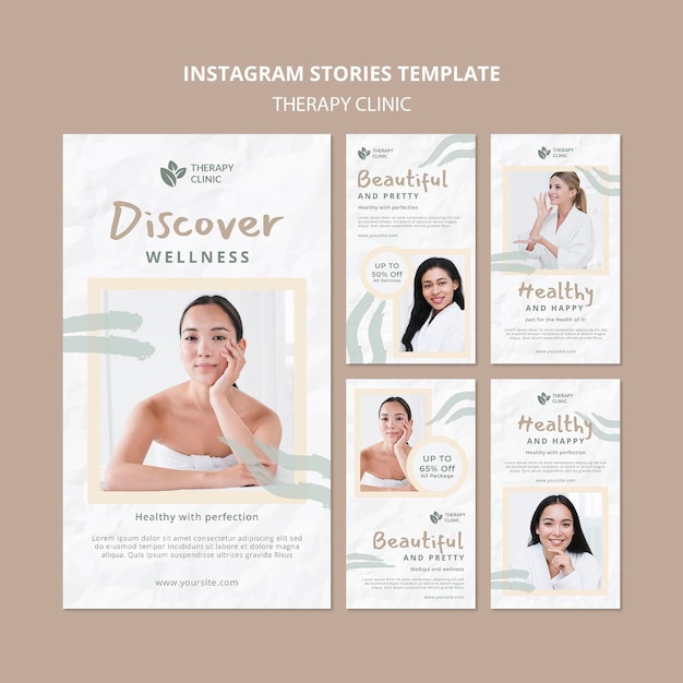 Therapy clinic instagram stories template