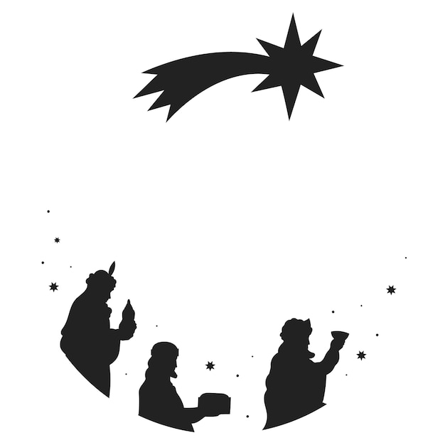 Free PSD three kings day silhouette illustration