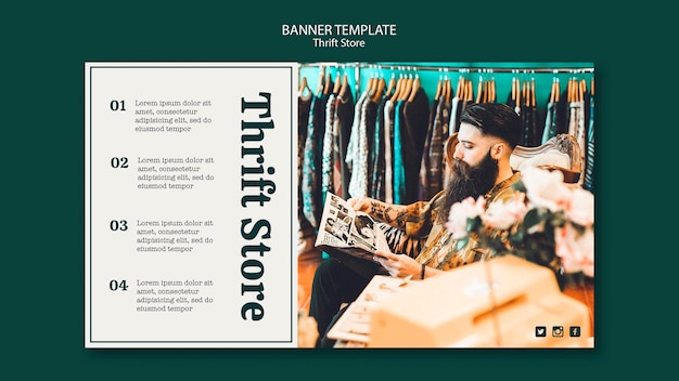 Free PSD thrift store banner template