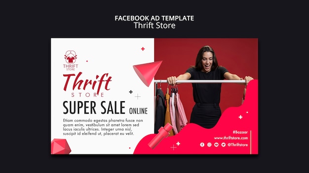 Free PSD thrift store template design