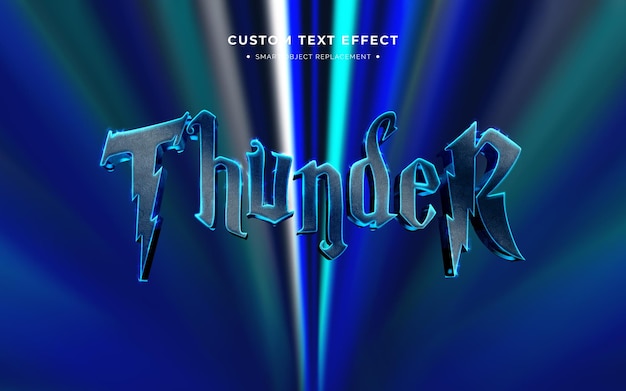 Thunder movie and video game 3d text style effect