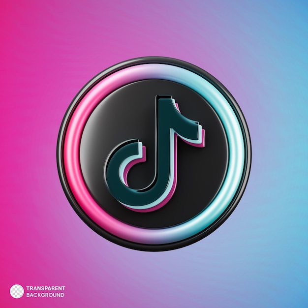 Free PSD tiktok logo 3d social media icon isolated