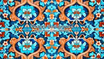 Free PSD tiled background with oriental ornaments ai generated image