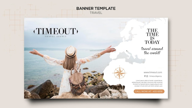 Free PSD the time is today banner template