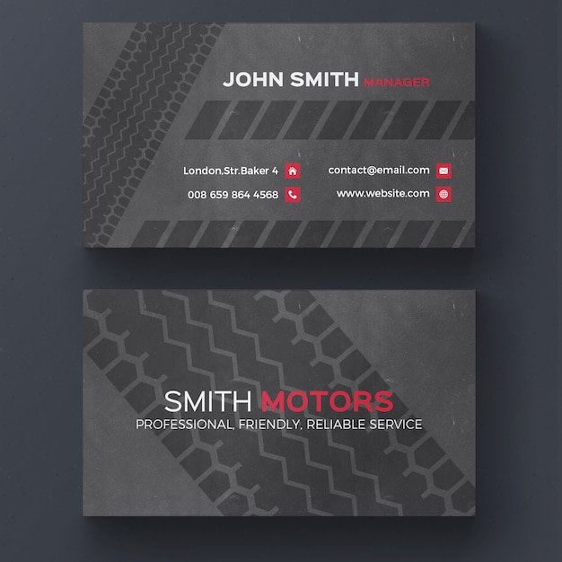 Tire print business card