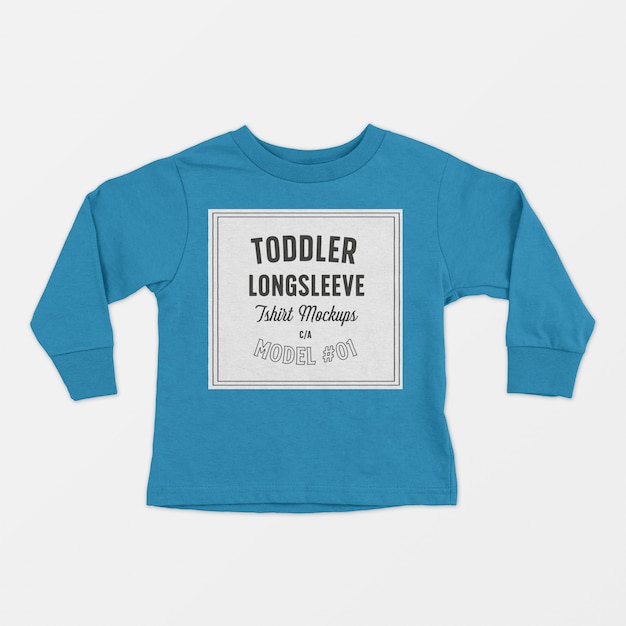 Free PSD toddler long sleeve tshirt mockup