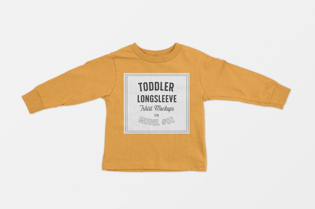 Free PSD toddler long sleeve tshirt mockup