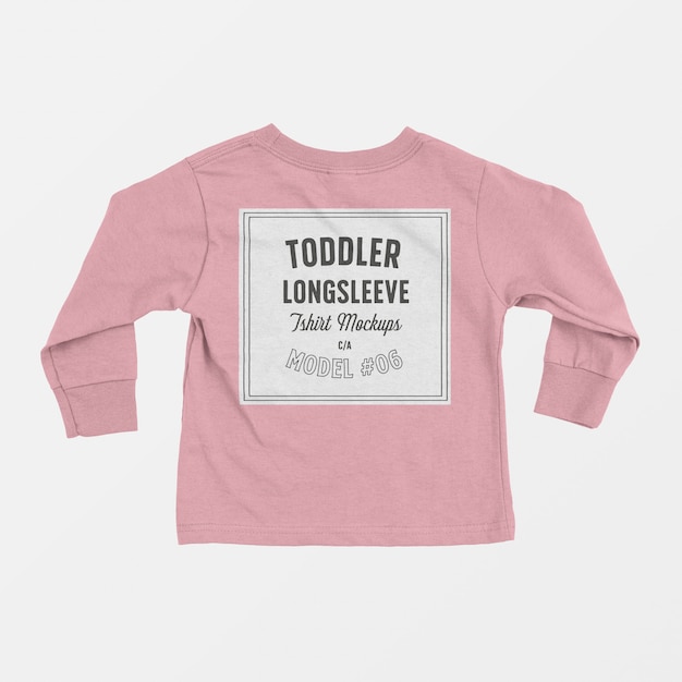 Free PSD toddler longsleeve t-shirt mockup 06