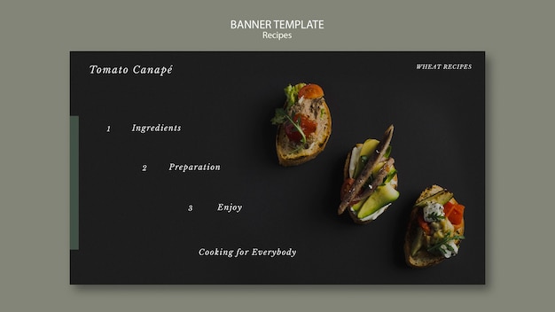 Free PSD tomato canape banner web template