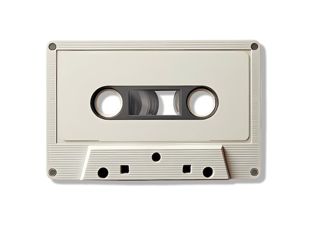 Free PSD top view on cassette tape isolated