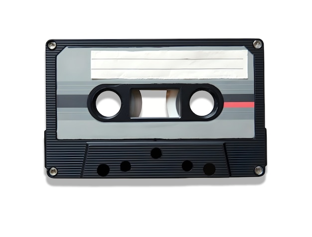 Free PSD top view on cassette tape isolated