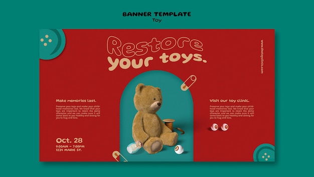 Free PSD toy restorations banner design template